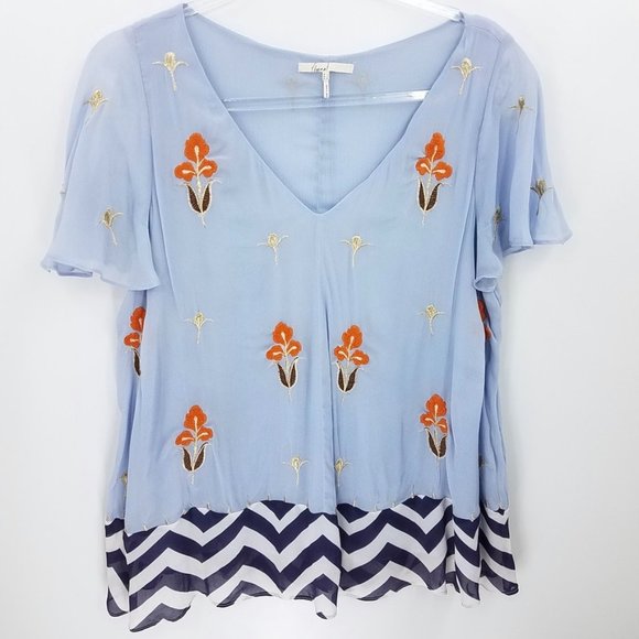 Anthropologie Floreat Floral Embroidered Blouse - Picture 1 of 12
